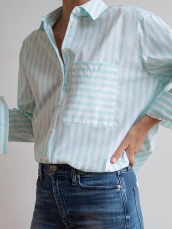 AYR Tops - EUC AYR The Deep End Button Down Shirt in Teal Wasabi